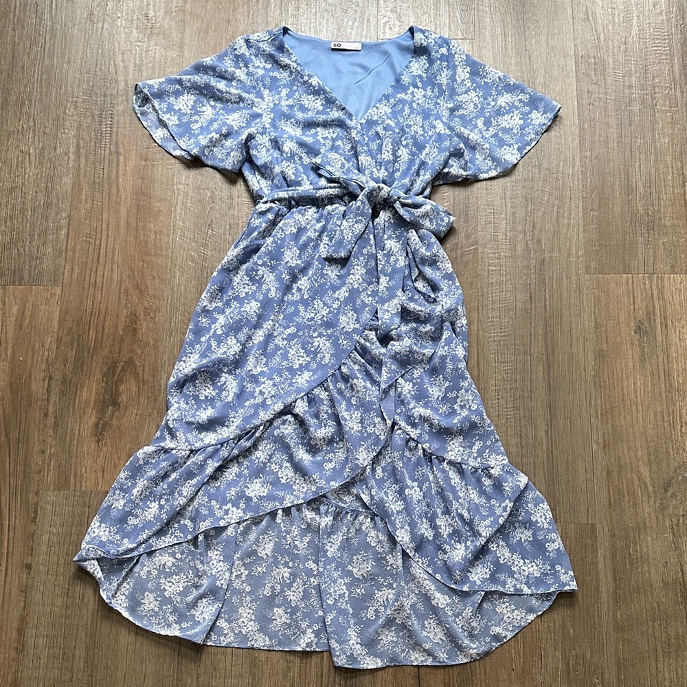 SO Blue Floral Dress